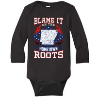 Born In Arkansas State Flag Product Natural State Arkansan Baby Long Sleeve Bodysuit