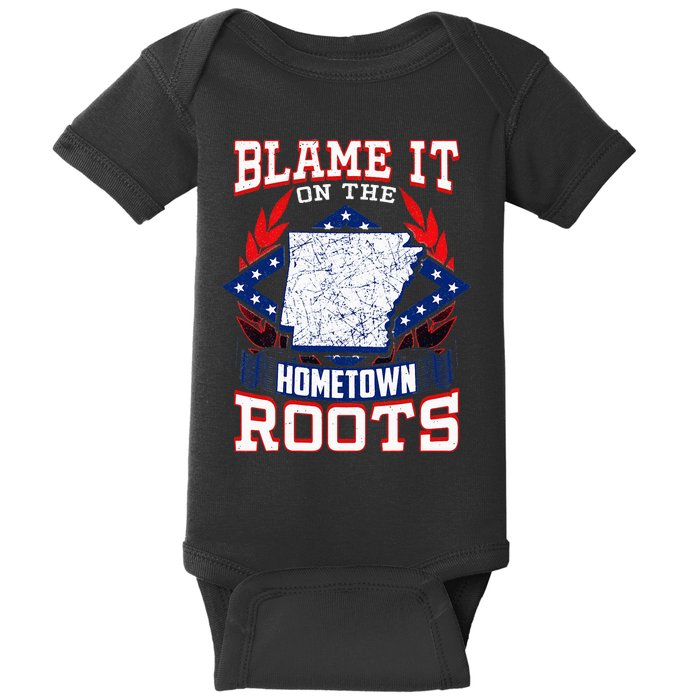 Born In Arkansas State Flag Product Natural State Arkansan Baby Bodysuit