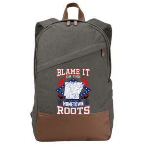 Born In Arkansas State Flag Product Natural State Arkansan Cotton Canvas Backpack