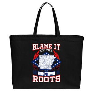 Born In Arkansas State Flag Product Natural State Arkansan Cotton Canvas Jumbo Tote