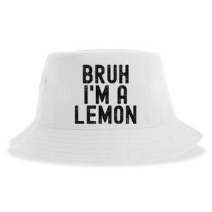 Bruh IM A Lemon Funny Halloween Sustainable Bucket Hat