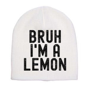 Bruh IM A Lemon Funny Halloween Short Acrylic Beanie