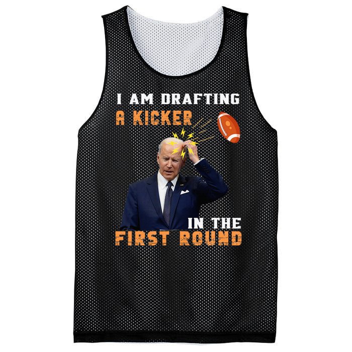 Biden I Am Drafting A Kicker In The First Round Mesh Reversible Basketball Jersey Tank