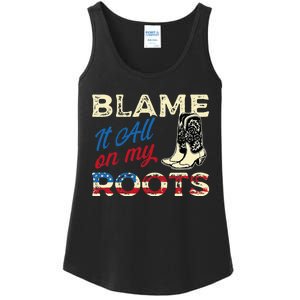 Blame It All On My Roots Country Music Lover Southern Ladies Essential Tank