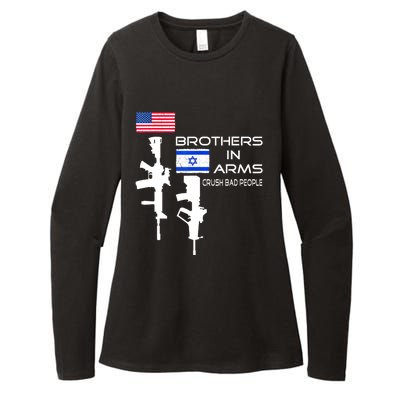 Brothers In Arms Crush Bad People Usa Flag Love Israeli Womens CVC Long Sleeve Shirt