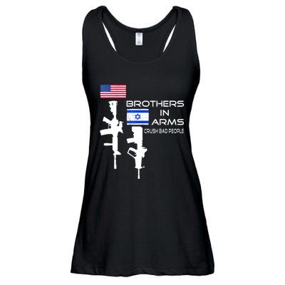 Brothers In Arms Crush Bad People Usa Flag Love Israeli Ladies Essential Flowy Tank