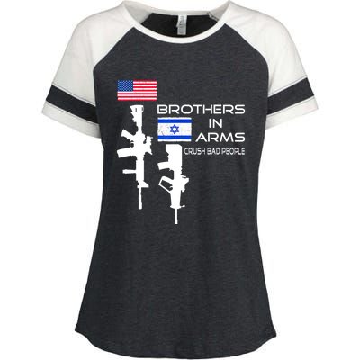 Brothers In Arms Crush Bad People Usa Flag Love Israeli Enza Ladies Jersey Colorblock Tee