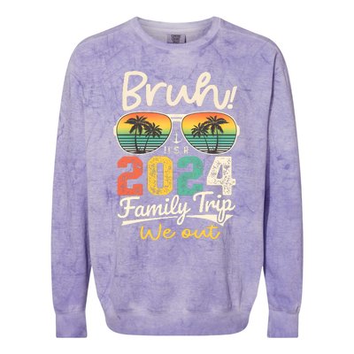 Bruh ItS A 2024 Family Trip We Out Colorblast Crewneck Sweatshirt