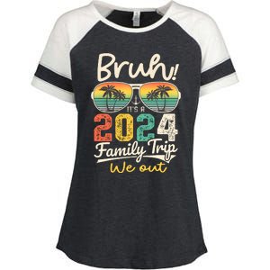 Bruh ItS A 2024 Family Trip We Out Enza Ladies Jersey Colorblock Tee