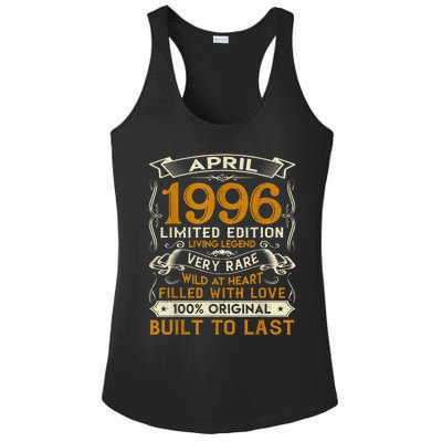 Born In April 1996 Vintage Limited Edition Birthday Party Ladies PosiCharge Competitor Racerback Tank