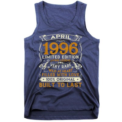 Born In April 1996 Vintage Limited Edition Birthday Party Tank Top