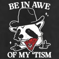 Be In Awe Of My Tism Retro Style Garment-Dyed Fleece Hoodie