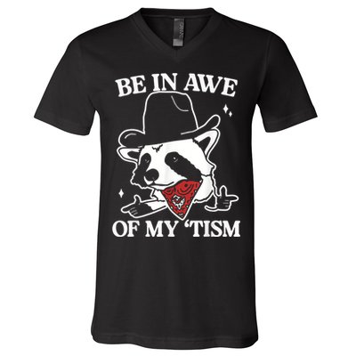Be In Awe Of My Tism Retro Style V-Neck T-Shirt
