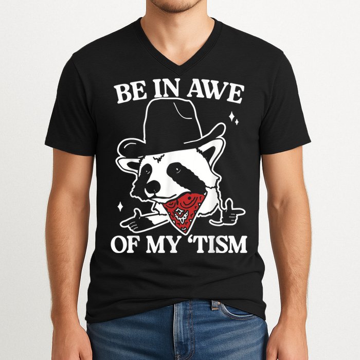 Be In Awe Of My Tism Retro Style V-Neck T-Shirt