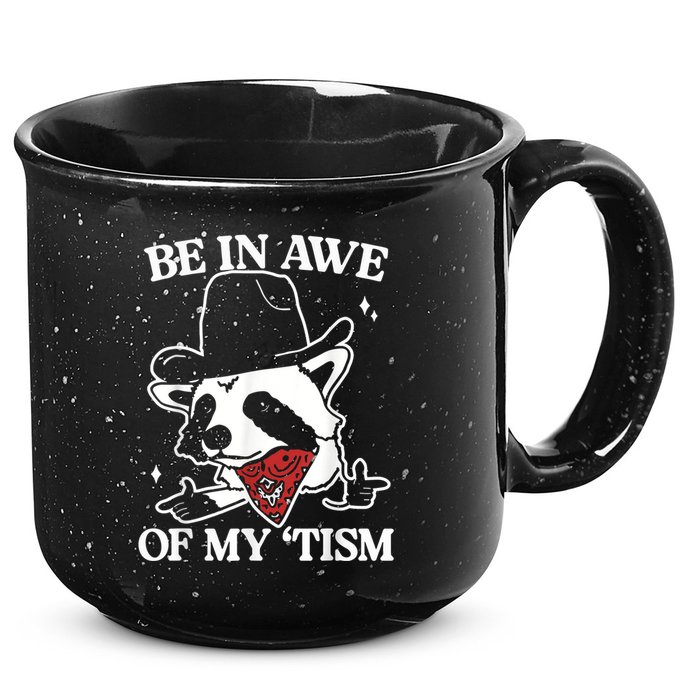 Be In Awe Of My Tism Retro Style 15oz Campfire Ceramic Mug