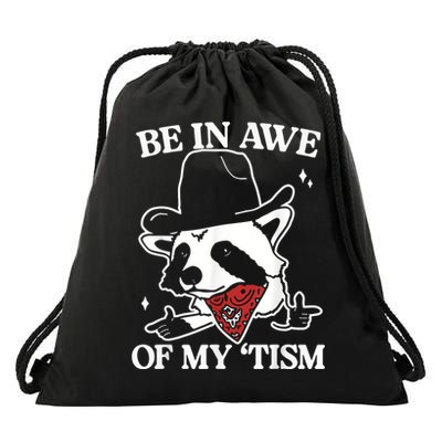 Be In Awe Of My Tism Retro Style Drawstring Bag
