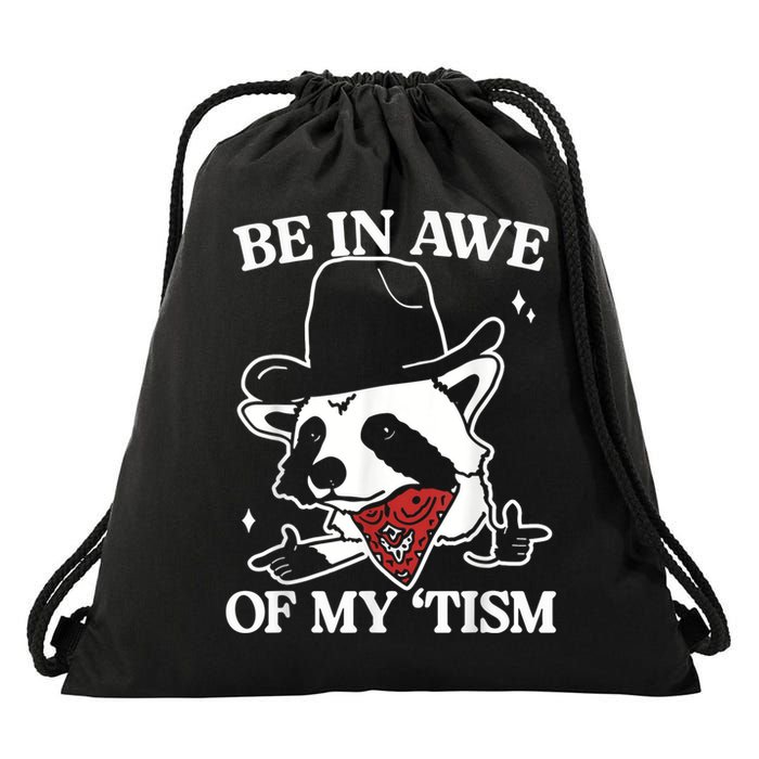 Be In Awe Of My Tism Retro Style Drawstring Bag