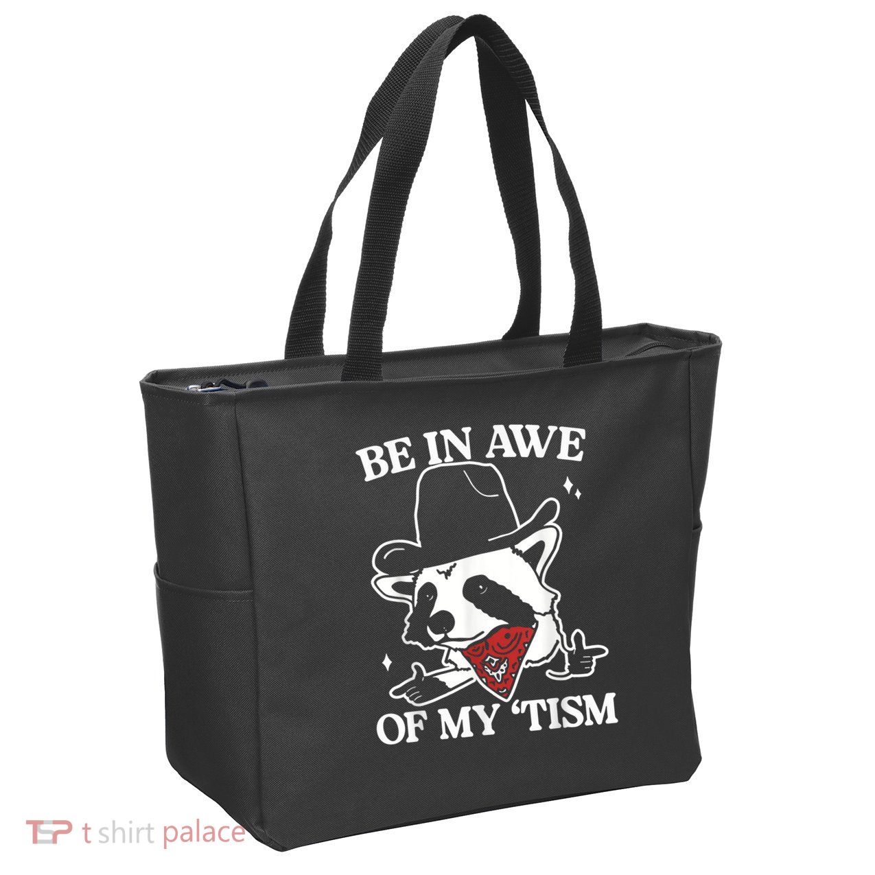 Be In Awe Of My Tism Retro Style Zip Tote Bag