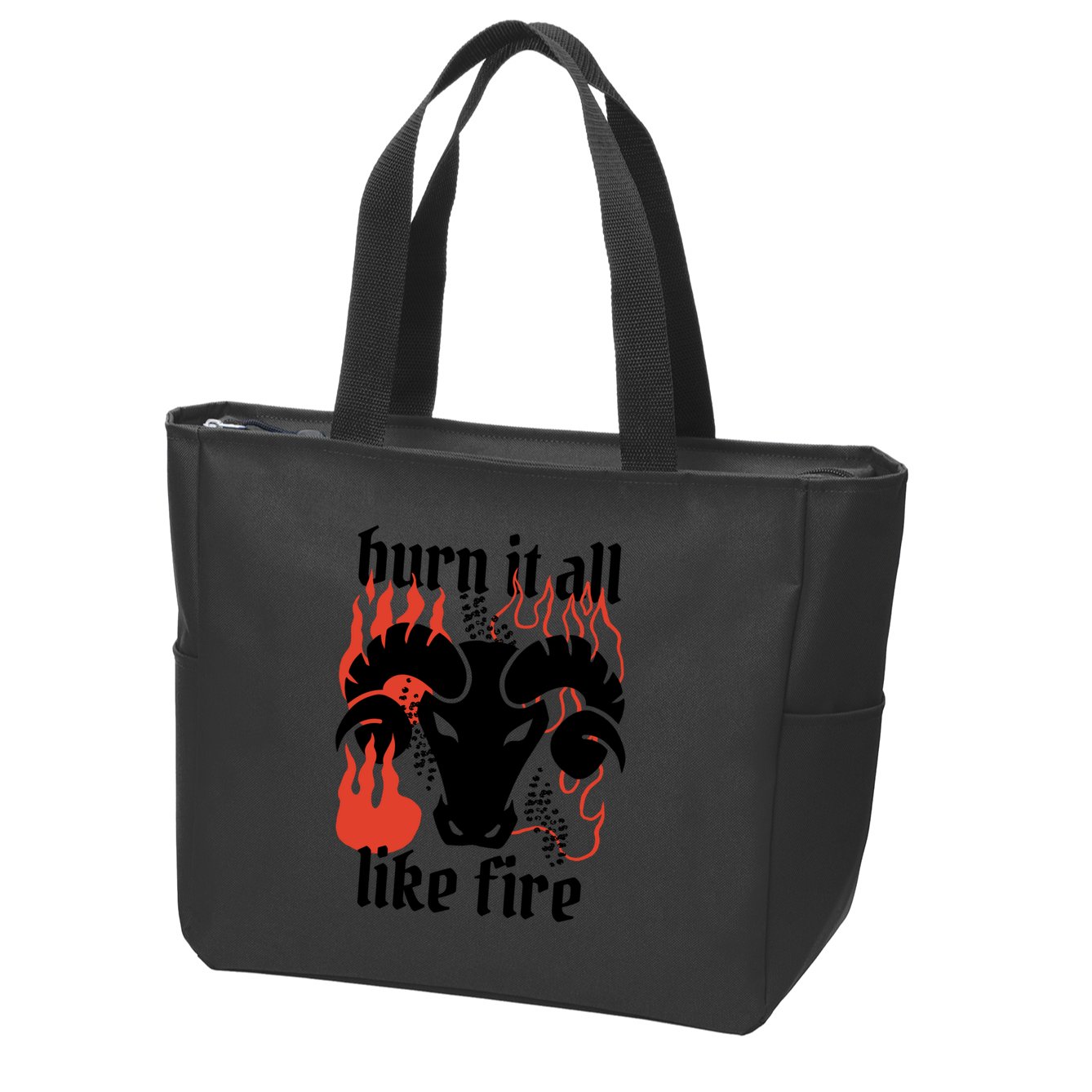 Burn It All Like Fire Aries Zodiac Zip Tote Bag