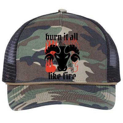 Burn It All Like Fire Aries Zodiac Retro Rope Trucker Hat Cap