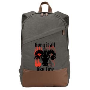 Burn It All Like Fire Aries Zodiac Cotton Canvas Backpack