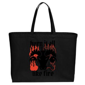 Burn It All Like Fire Aries Zodiac Cotton Canvas Jumbo Tote