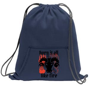 Burn It All Like Fire Aries Zodiac Sweatshirt Cinch Pack Bag