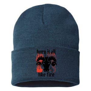 Burn It All Like Fire Aries Zodiac Sustainable Knit Beanie