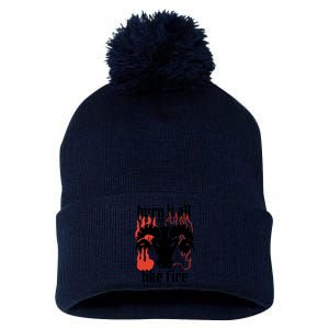 Burn It All Like Fire Aries Zodiac Pom Pom 12in Knit Beanie