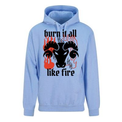 Burn It All Like Fire Aries Zodiac Unisex Surf Hoodie