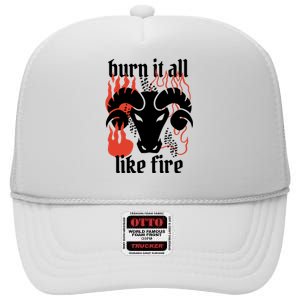 Burn It All Like Fire Aries Zodiac High Crown Mesh Back Trucker Hat