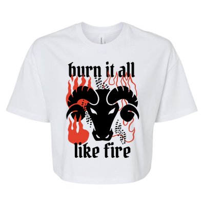 Burn It All Like Fire Aries Zodiac Bella+Canvas Jersey Crop Tee