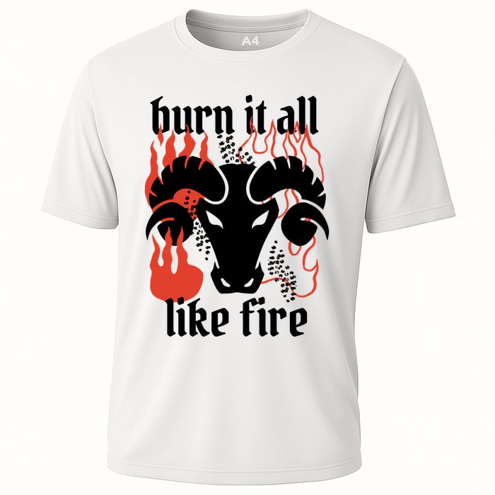 Burn It All Like Fire Aries Zodiac Cooling Performance Crew T-Shirt