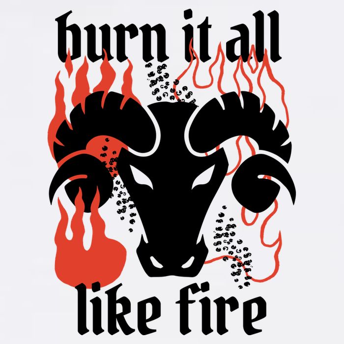 Burn It All Like Fire Aries Zodiac Cooling Performance Crew T-Shirt