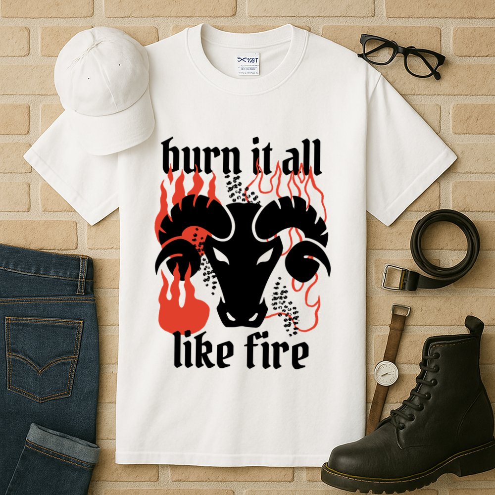 Burn It All Like Fire Aries Zodiac Tall T-Shirt