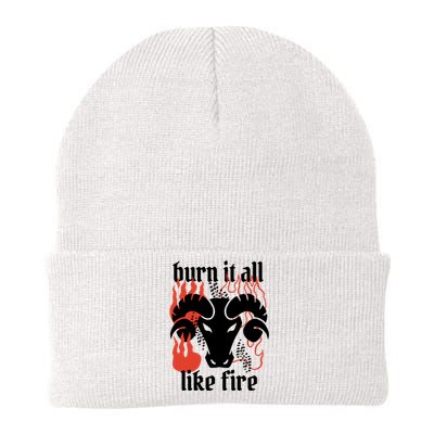 Burn It All Like Fire Aries Zodiac Knit Cap Winter Beanie