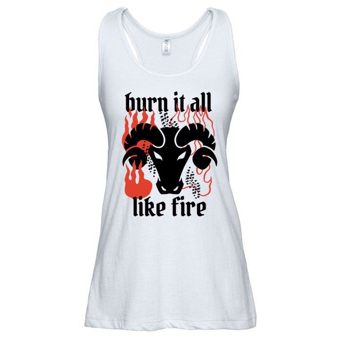 Burn It All Like Fire Aries Zodiac Ladies Essential Flowy Tank