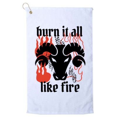 Burn It All Like Fire Aries Zodiac Golf Towel