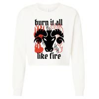 Burn It All Like Fire Aries Zodiac Cropped Pullover Crew