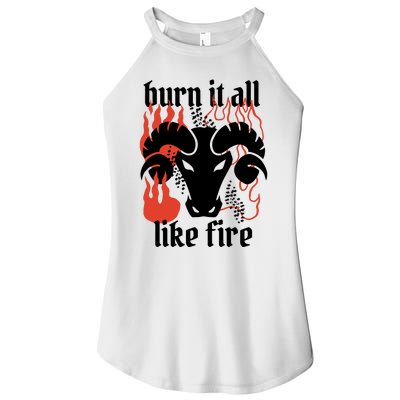 Burn It All Like Fire Aries Zodiac Women’s Perfect Tri Rocker Tank