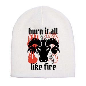 Burn It All Like Fire Aries Zodiac Short Acrylic Beanie