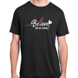 Believe In A Cure Pink Breast Cancer Awareness Gift Adult ChromaSoft Performance T-Shirt