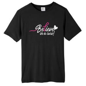 Believe In A Cure Pink Breast Cancer Awareness Gift Tall Fusion ChromaSoft Performance T-Shirt