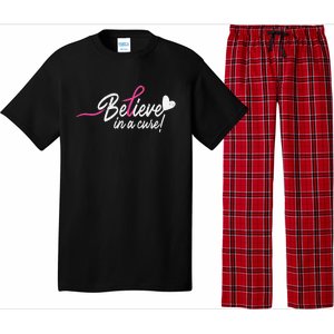 Believe In A Cure Pink Breast Cancer Awareness Gift Pajama Set