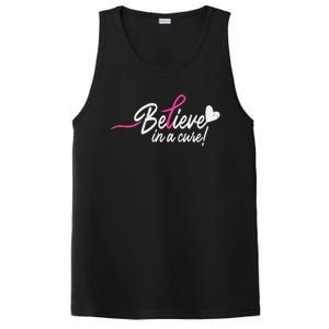 Believe In A Cure Pink Breast Cancer Awareness Gift PosiCharge Competitor Tank