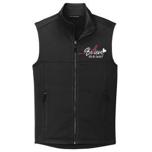 Believe In A Cure Pink Breast Cancer Awareness Gift Collective Smooth Fleece Vest