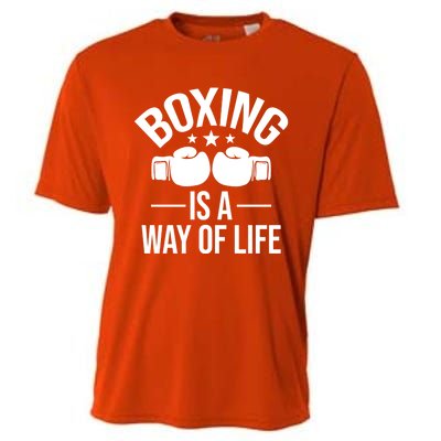 Boxing Is A Way Of Life Gift Kickboxing Kickboxer Gym Boxer Gift Cooling Performance Crew T-Shirt