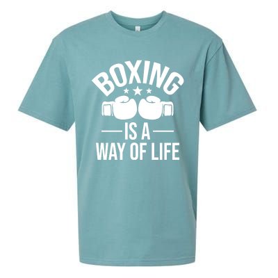 Boxing Is A Way Of Life Gift Kickboxing Kickboxer Gym Boxer Gift Sueded Cloud Jersey T-Shirt