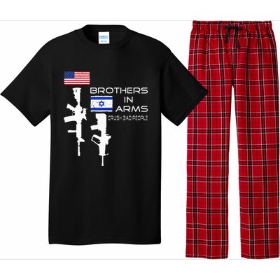 Brothers In Arms Crush Bad People USA Flag Love Israeli  Pajama Set