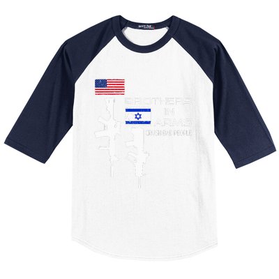 Brothers In Arms Crush Bad People USA Flag Love Israeli  Baseball Sleeve Shirt